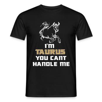 Taureau Indomptable Bulle Horoscope Signes du zodiaque - T-shirt homme - noir - Devant - AI Model Male 178 light (178cm)