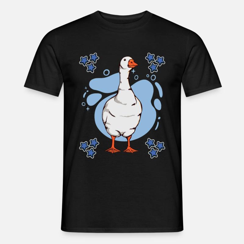 Gänse Goose Blue Design - Männer T-Shirt - Schwarz