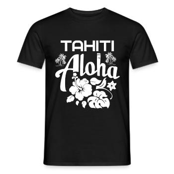 Tahiti Aloha Palmen Sonne Meer Urlaub - Männer T-Shirt - Schwarz - Vorne - AI Model Male 178 light (178cm)