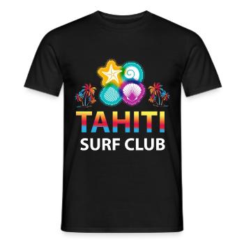 Tahiti Surf Club Aloha Palms Surfing - Men's T-Shirt - black - Front - AI Model Male 178 light (178cm)