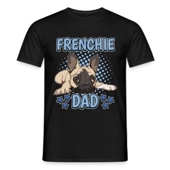French Bulldog Frenchie Dad - Men's T-Shirt - black - Front - AI Model Male 178 light (178cm)