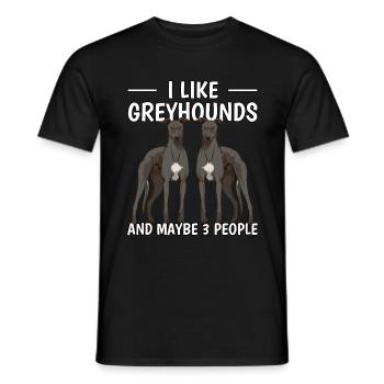 Greyhound I Like Greyhounds And Maybe 3 People - Men's T-Shirt - black - Front - AI Model Male 178 light (178cm)