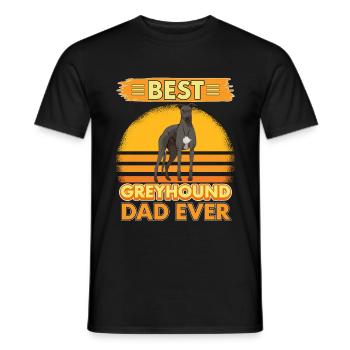 Windhund Best Greyhound Dad Ever - Men's T-Shirt - black - Front - AI Model Male 178 light (178cm)