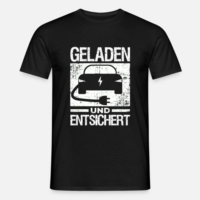 Elektroauto E-Auto Elektroantrieb elektrisch - Männer T-Shirt - Schwarz