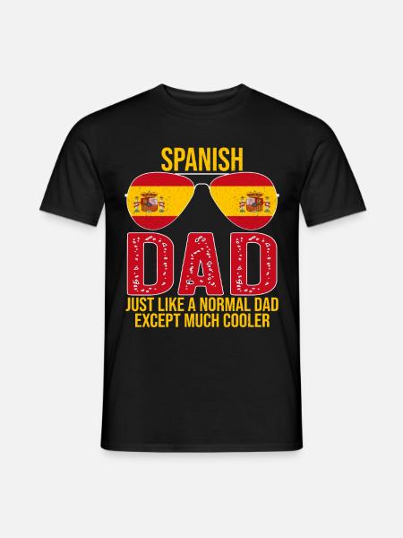 Spanish Dad Spanien Flagge Sonnenbrille Vatertag - Männer T-Shirt - Schwarz