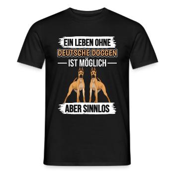 Deutsche Dogge Ein Leben ohne Deutsche Doggen - Männer T-Shirt - Schwarz - Vorne - AI Model Male 178 light (178cm)