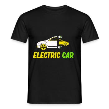 Electric Car Environment E-Car Battery Car - Men's T-Shirt - black - Front - AI Model Male 178 light (178cm)
