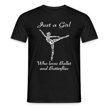 Just A Girl Who Loves Ballet and Butterflies - Men's T-Shirt - black - Front - AI Model Male 178 light (178cm)