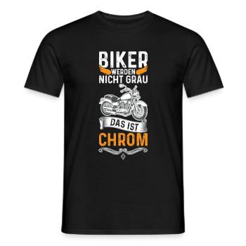 Biker werden nicht Grau sondern Chrom Motorrad - Männer T-Shirt - Schwarz - Vorne - AI Model Male 178 light (178cm)