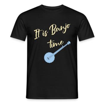 Banjo Vintage Bluegrass joueur de musique cadeau - T-shirt homme - noir - Devant - AI Model Male 178 light (178cm)