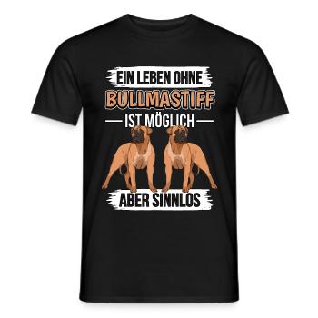 Bullmastiff Ein Leben ohne Bullmastiffs - Männer T-Shirt - Schwarz - Vorne - AI Model Male 178 light (178cm)