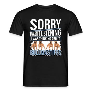 Bullmastiff I Was Thinking About Bullmastiffs - Men's T-Shirt - black - Front - AI Model Male 178 light (178cm)