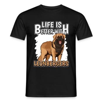 Leonberger Life Is Better With Leonbergers - Men's T-Shirt - black - Front - AI Model Male 178 light (178cm)