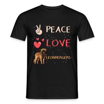 Leonberger Peace Love Leonbergers - Men's T-Shirt - black - Front - AI Model Male 178 light (178cm)