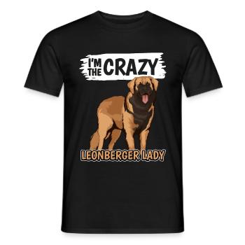 Leonberger I'm The Crazy Leonberger Lady - Men's T-Shirt - black - Front - AI Model Male 178 light (178cm)