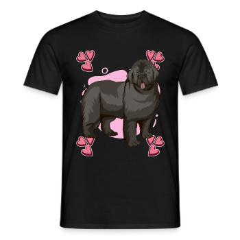 Neufundländer Newfoundland Heart Design - Men's T-Shirt - black - Front - AI Model Male 178 light (178cm)