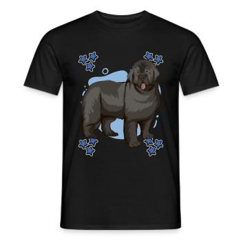 Neufundländer Newfoundland Blue Design - Men's T-Shirt - black - Front - AI Model Male 178 light (178cm)