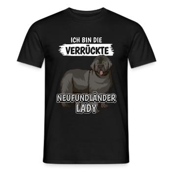 Neufundländer Die verrückte Neufundländer Lady - Männer T-Shirt - Schwarz - Vorne - AI Model Male 178 light (178cm)