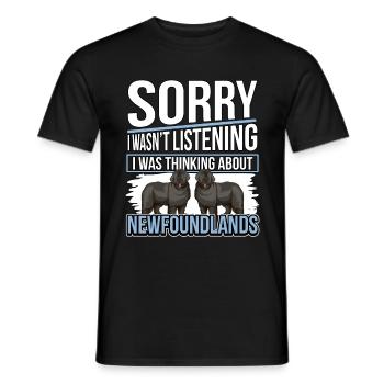 Terre-Neuve I Quoi Thinking About Newfoundlands - T-shirt homme - noir - Devant - AI Model Male 178 light (178cm)