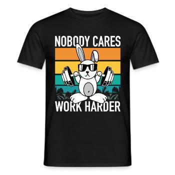 Fitness Lapin - Nobody Cares Work Motivation - T-shirt homme - noir - Devant - AI Model Male 178 light (178cm)