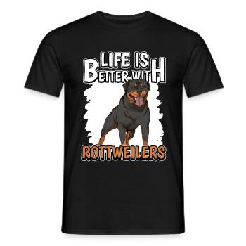 Rottweiler Life Is Better With Rottweilers - Men's T-Shirt - black - Front - AI Model Male 178 light (178cm)