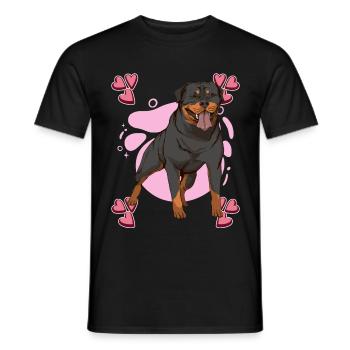 Rottweiler Heart Design - Men's T-Shirt - black - Front - AI Model Male 178 light (178cm)