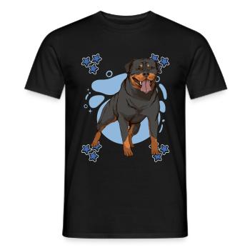Rottweiler Blue Design - Men's T-Shirt - black - Front - AI Model Male 178 light (178cm)