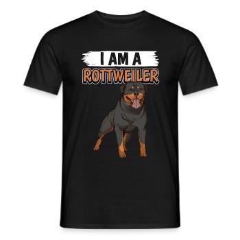 Rottweiler I Am A Rottweiler - Men's T-Shirt - black - Front - AI Model Male 178 light (178cm)