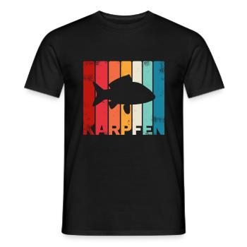 Karpfen Karpfenangeln Retro - Männer T-Shirt - Schwarz - Vorne - AI Model Male 178 light (178cm)
