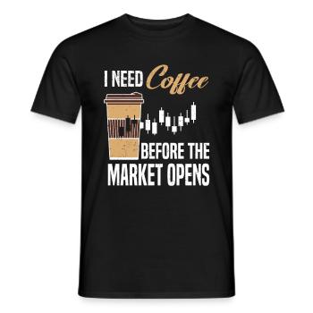 Actionnaire Action Börse Trading Café Marché boursier - T-shirt homme - noir - Devant - AI Model Male 178 light (178cm)
