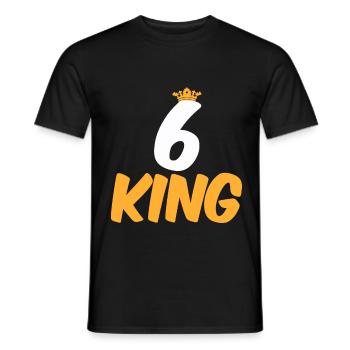 6th birthday 6 year old children 6 years - Men's T-Shirt - black - Front - AI Model Male 178 light (178cm)