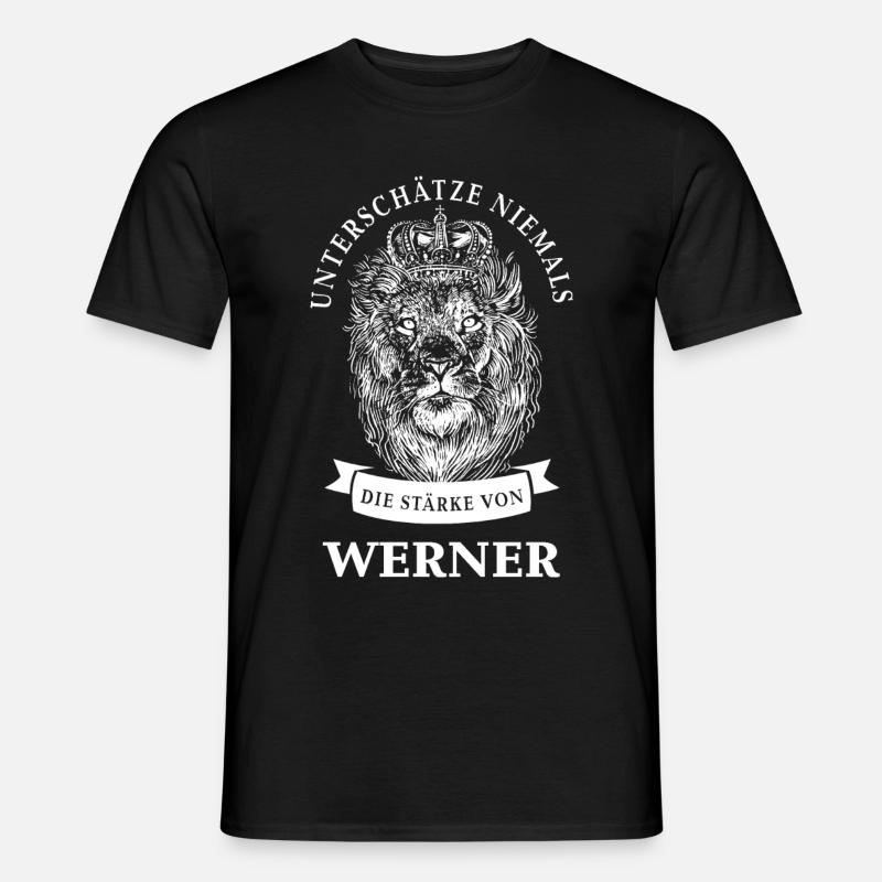 Werner Geschenk Name Löwe - Männer T-Shirt - Schwarz