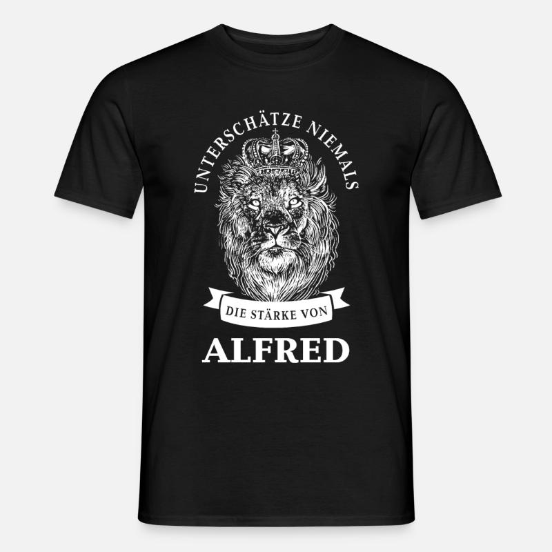 Alfred Geschenk Name Löwe - Männer T-Shirt - Schwarz