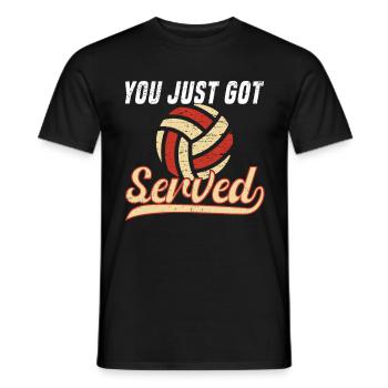 Volleyball Volleyball Player Ball Court Retro - Men's T-Shirt - black - Front - AI Model Male 178 light (178cm)
