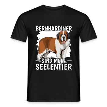 Bernhardiner Bernhardiner sind mein Seelentier - Männer T-Shirt - Schwarz - Vorne - AI Model Male 178 light (178cm)