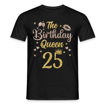 25e anniversaire reine 25 ans Vingt-cinq ans - T-shirt homme - noir - Devant - AI Model Male 178 light (178cm)