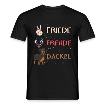 Dackel Friede Freude Dackel - Männer T-Shirt - Schwarz - Vorne - AI Model Male 178 light (178cm)