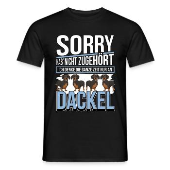 Dackel Ich denke die ganze Zeit nur an Dackel - Männer T-Shirt - Schwarz - Vorne - AI Model Male 178 light (178cm)