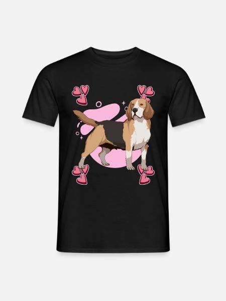Beagle Heart Design - Men's T-Shirt - black