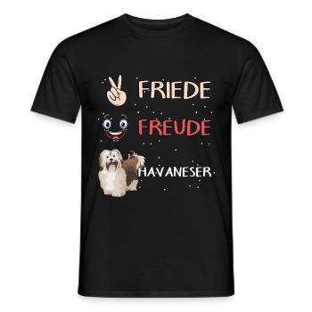 Havaneser Friede Freude Havaneser - Männer T-Shirt - Schwarz - Vorne - AI Model Male 178 light (178cm)