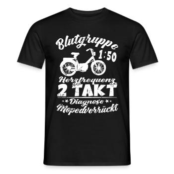 Blutgruppe 1:50 Moped Motorrad Zweitakt Mofa - Männer T-Shirt - Schwarz - Vorne - AI Model Male 178 light (178cm)