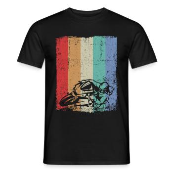 Motorrad Biker Motorradfahrer vintage retro - Männer T-Shirt - Schwarz - Vorne - AI Model Male 178 light (178cm)