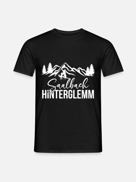 Saalbach Hinterglemm Snowboard Wintersport Berge - Männer T-Shirt - Schwarz