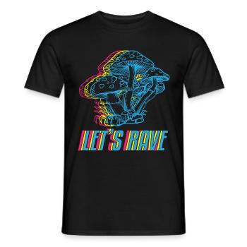 Let’s rave - T-shirt homme - noir - Devant - AI Model Male 178 light (178cm)