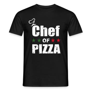 Chef Of Pizza - Italy Pizzeria Pizza Chef - Men's T-Shirt - black - Front - AI Model Male 178 light (178cm)