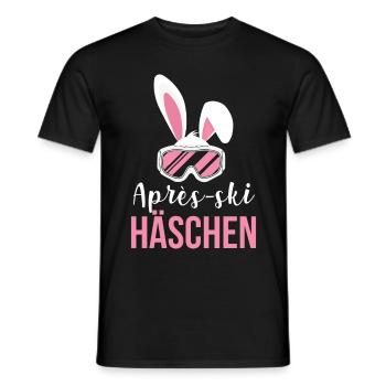 Après-Ski Häschen Ski Alpen Winterurlaub - Männer T-Shirt - Schwarz - Vorne - AI Model Male 178 light (178cm)