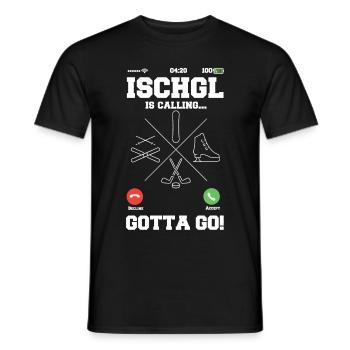 Ischgl calls ski snowboard skates - Men's T-Shirt - black - Front - AI Model Male 178 light (178cm)