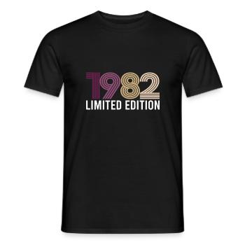 Vintage Limited Edition 1982 Birthday Birth Year - Men's T-Shirt - black - Front - AI Model Male 178 light (178cm)