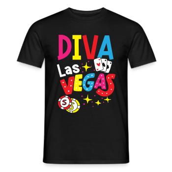 Diva Las Vegas Frauen - Männer T-Shirt - Schwarz - Vorne - AI Model Male 178 light (178cm)