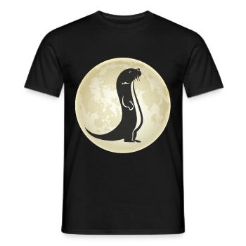 Moon Otter Retro Marten Sea Otter - Men's T-Shirt - black - Front - AI Model Male 178 light (178cm)